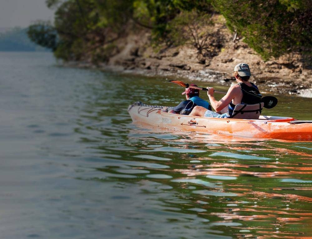 two people kayaking