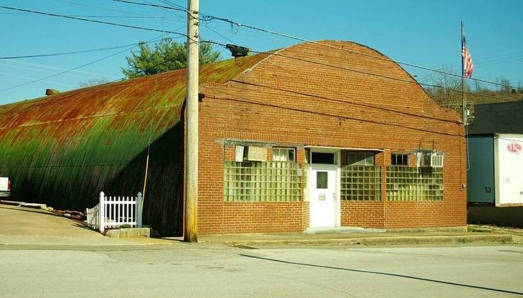 A curved-roof quonset-hut-style building from the 1940s that serves as the American Legion post in Livingston.