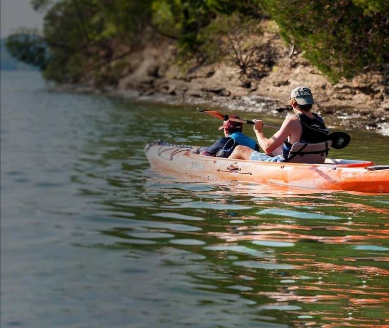 two people kayaking