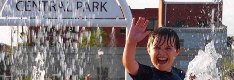 child playing in water