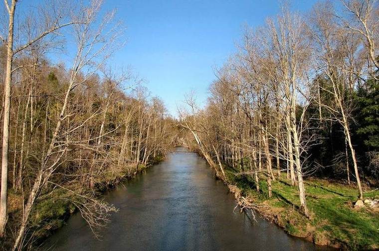 Spring Creek, a Tennessee state scenic river, at the boundary between Putnam and Overton counties, TN